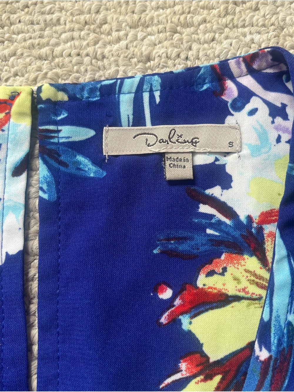 Dalia Navy Blue Floral Bell Sleeve Blouse Small - Picture 2 of 3